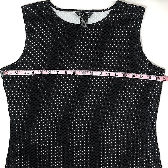 Women’s Black Stretch Tank Top With Small Light Beige Poke-a-Dots - Picture 2 of 4